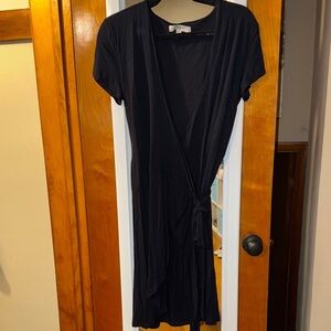 Loft Elegant Navy Blue Wrap Dress